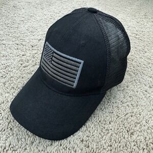 American Flag Patch Hat Black USA US USA Headwear Mesh Back Snapback Cap